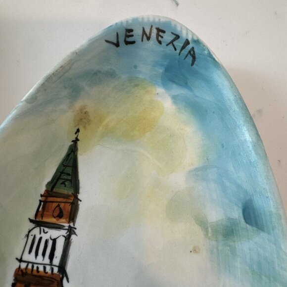 Venice Grand Canal- 2 Hand Painted Rolled Ceramic Slab Wall Hangings, Signed - Picture 13 of 16
